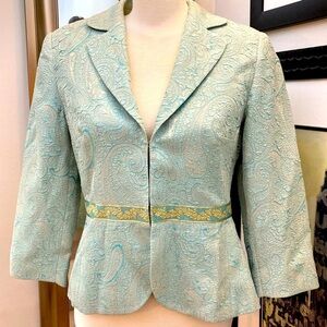 Vintage tapestry damask paisley print blazer jacket